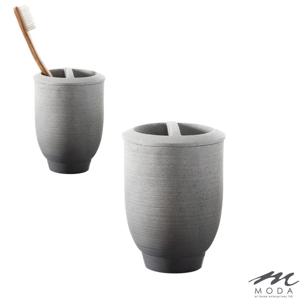 m MODA at home enterprises ltd. Greystone Toothbrush Holder Gray (2)
