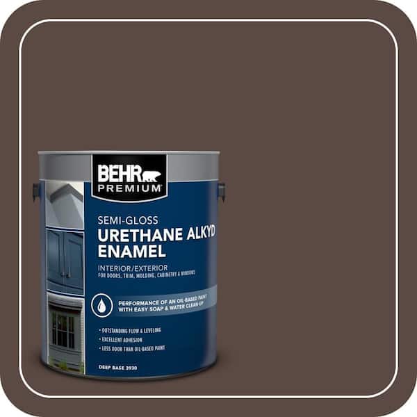BEHR PREMIUM 1 gal. #S-G-790 Bear Rug Urethane Alkyd Semi-Gloss Enamel Interior/Exterior Paint (2)