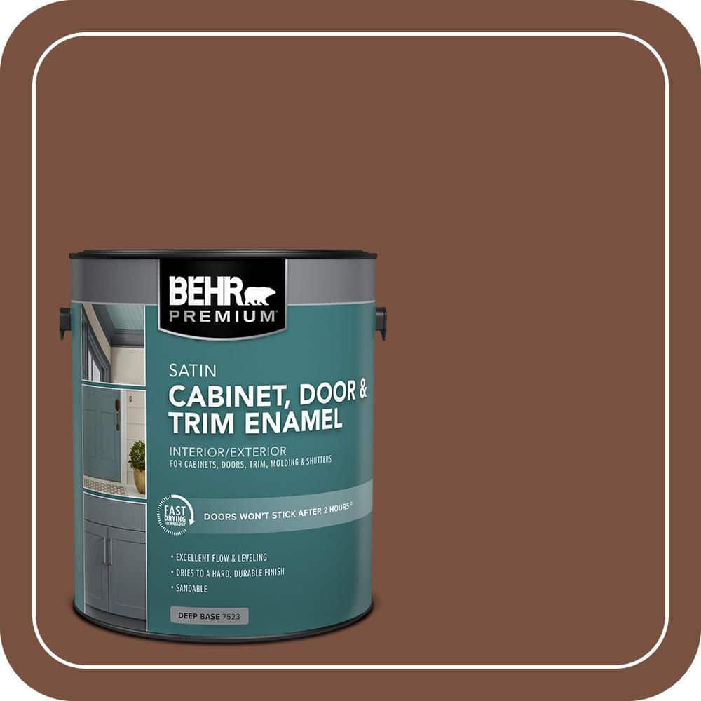 BEHR PREMIUM 1 gal. #S200-7 Earth Fired Red Satin Enamel Interior/Exterior Cabinet, Door & Trim Paint