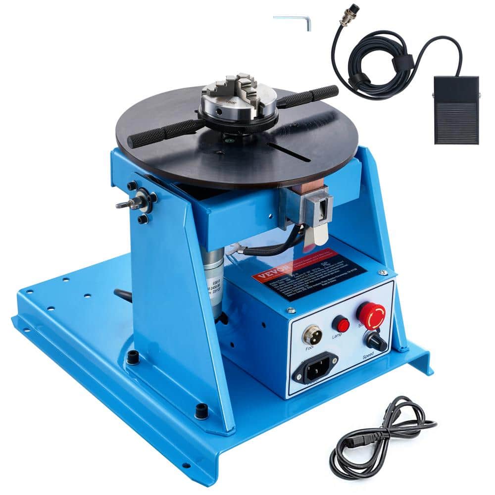 VEVOR Rotary Welding Positioner 10KG 0-90° Welding Turntable Table with 8.1 in. 3-Jaw Lathe Chuck 1 to 12 RPM 20W for Welding (1)