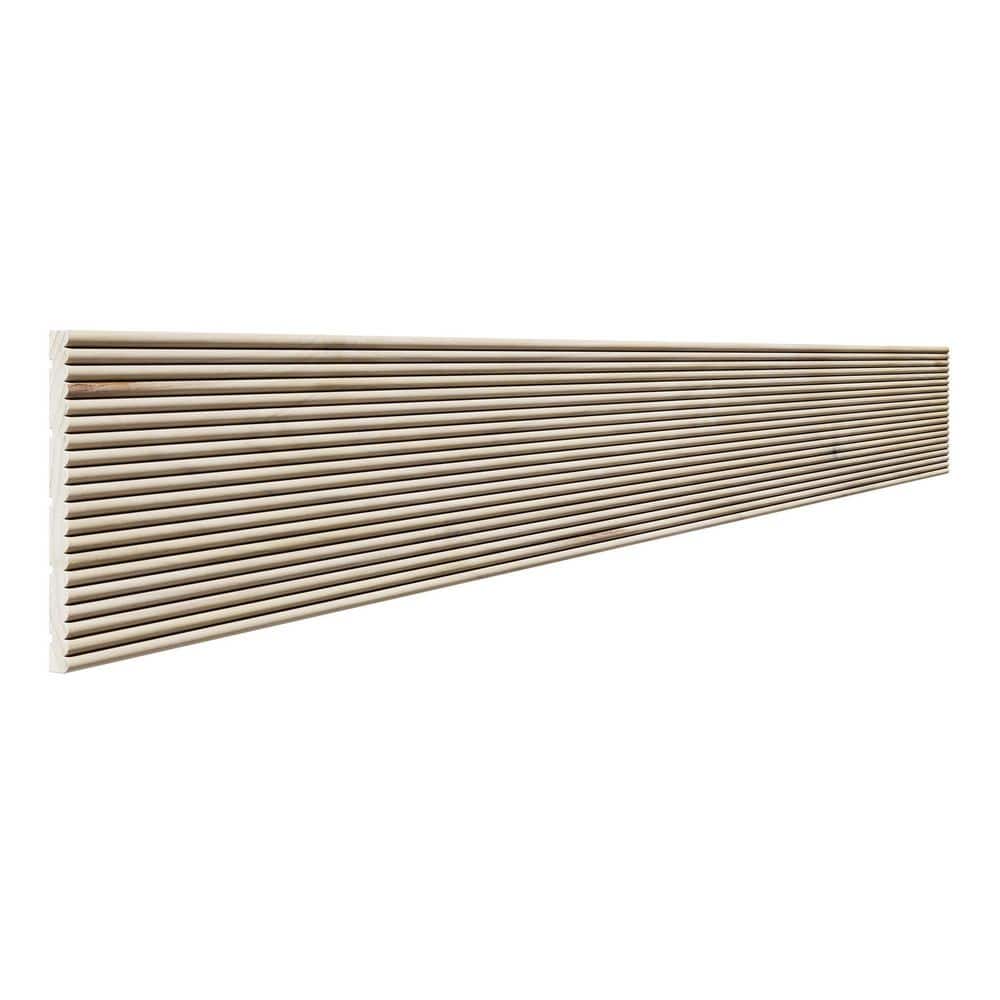 Ornamental Mouldings 0.375 in. D x 5 in. W x 47.5 in. L Unfinished Poplar Wood Accent Wall Panel Moulding (1)
