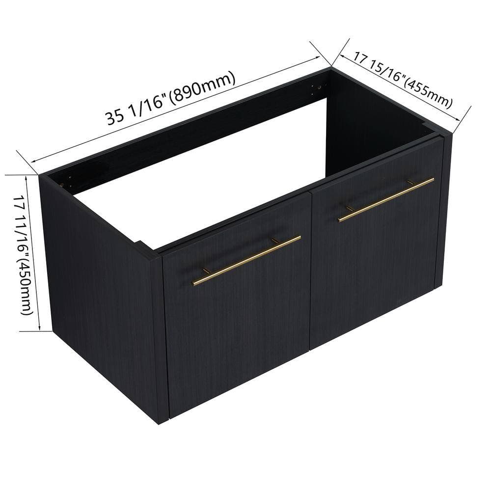 Satico 35.06 in. Bath Vanity Cabinet without Top in Black Chestnut Assembled (2)
