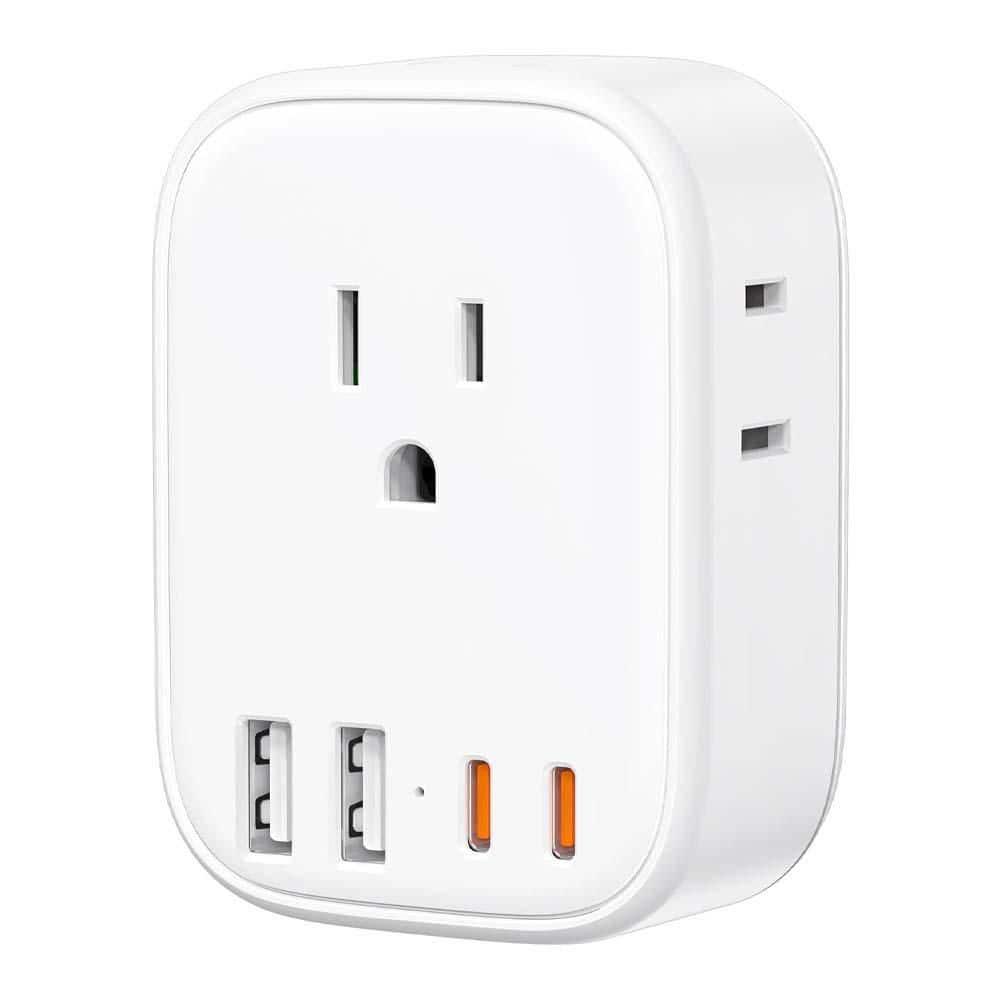 Yichuhaoxi 8-Outlet Extender with 2 USB-A Ports 2 USB-C Ports Wall Tap Splitter for Home Office Travel Cruise Essentials (1)