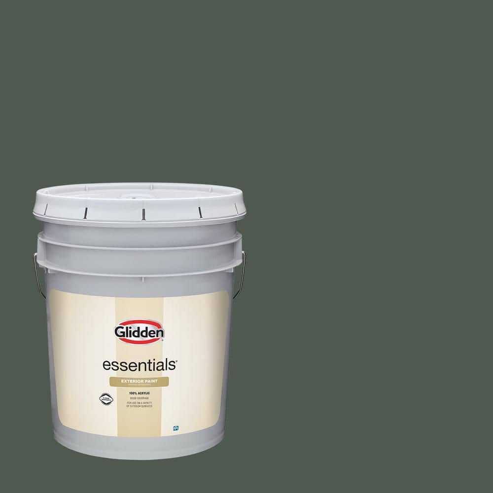 Glidden Essentials 5 gal. PPG1129-7 Evergreen Boughs Semi-Gloss Exterior Paint
