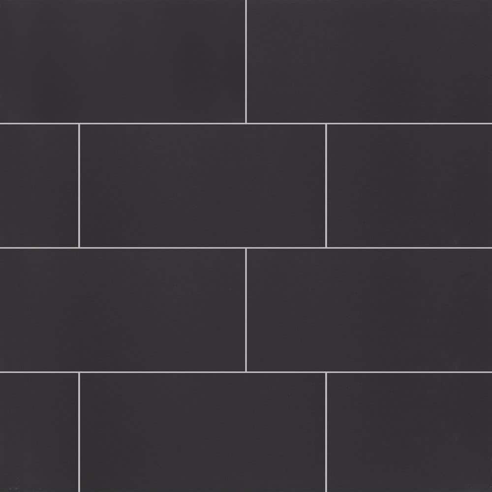MSI Carbon 12 in. x 24 in. Matte Porcelain Stone Look Floor and Wall Tile (14 sq. ft. /Case)