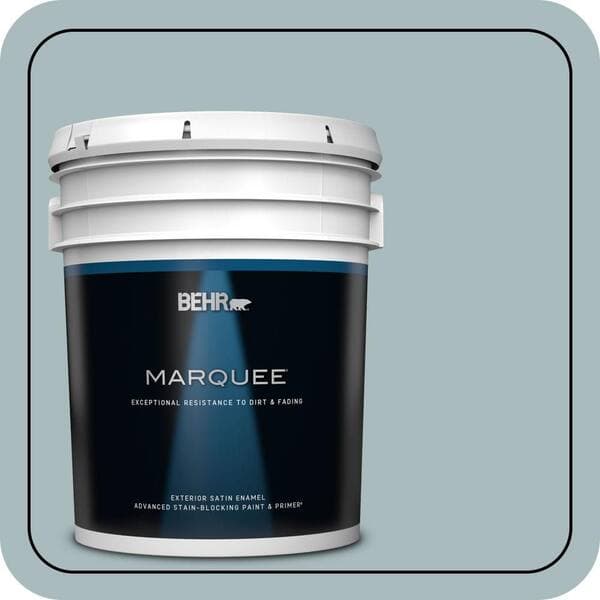 BEHR MARQUEE 5 gal. #MQ6-04 Gray Wool Satin Enamel Exterior Paint & Primer (2)
