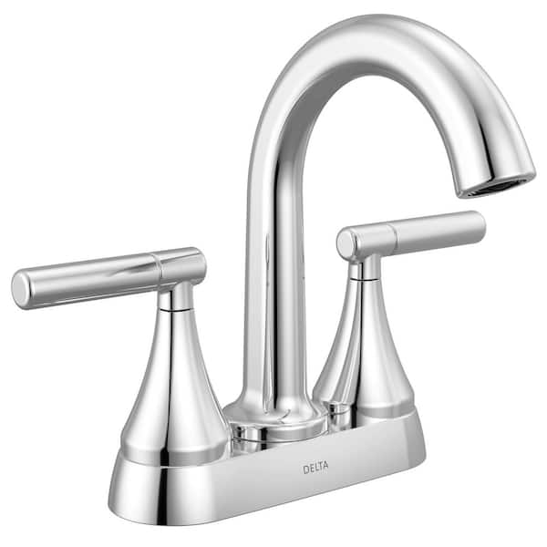 Delta Foundations Design Series Modern 4 in. Centerset Double Handle Bathroom Sink Faucet in Chrome