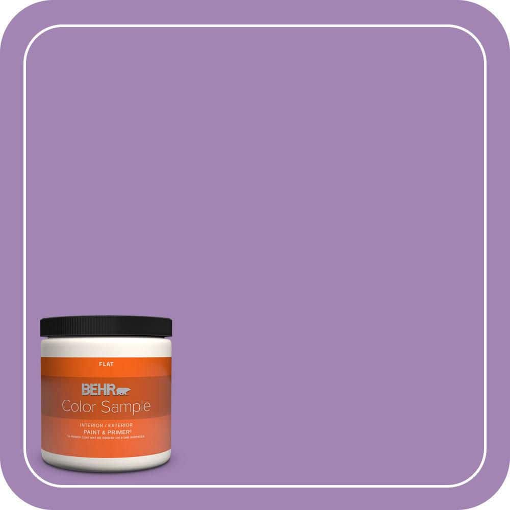 BEHR PREMIUM PLUS 8 oz. #660B-6 Daylight Lilac Flat Interior/Exterior Paint & Primer Color Sample
