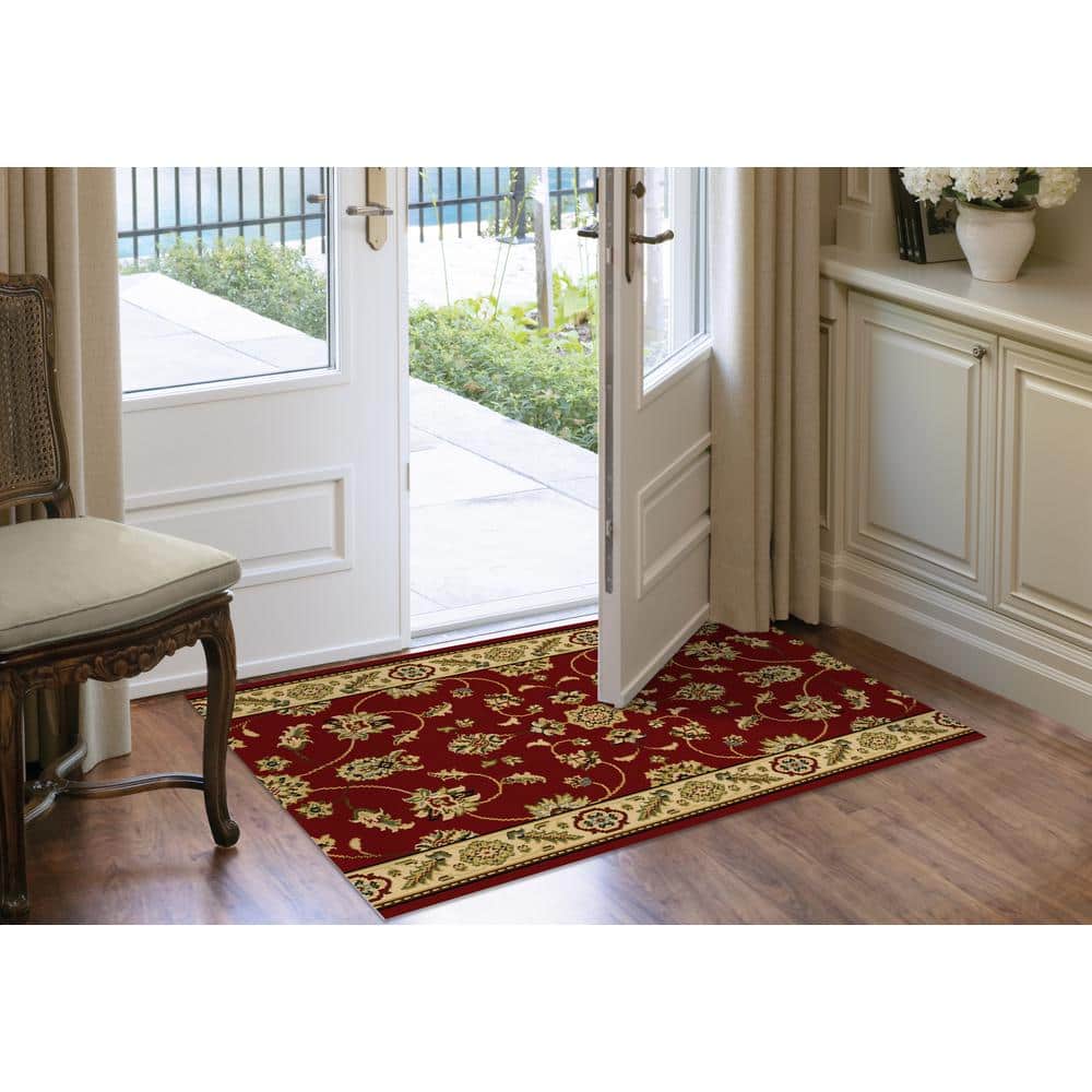 Unbranded Peel and Stick Crimson 1.5 in. x 30 in. Rug Runner Edge (3)