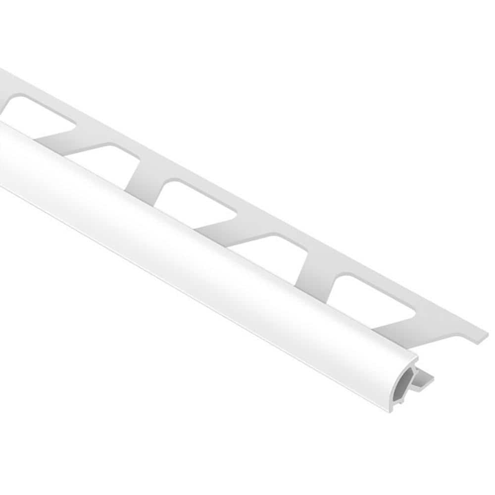 Schluter Rondec Bright White . 5 in. W x 98.5 in. L PVC Bullnose Tile Edging Trim