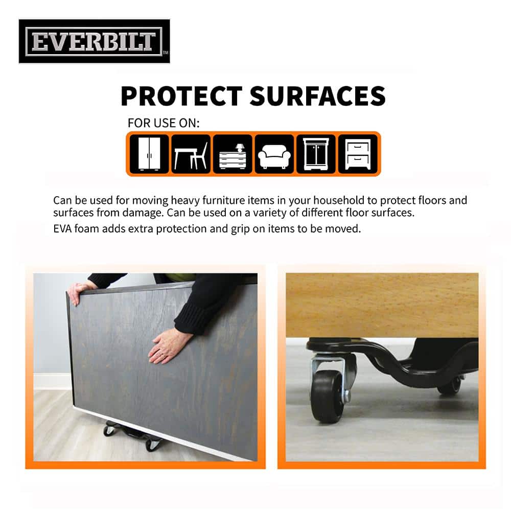 Everbilt 12 in.  300 lb. Capacity Steel Furniture Moving Dolly (3)