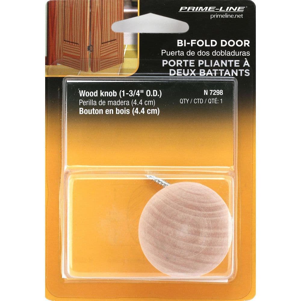Prime-Line Bi-Fold Door Pull Knob with screw, Wood (3)