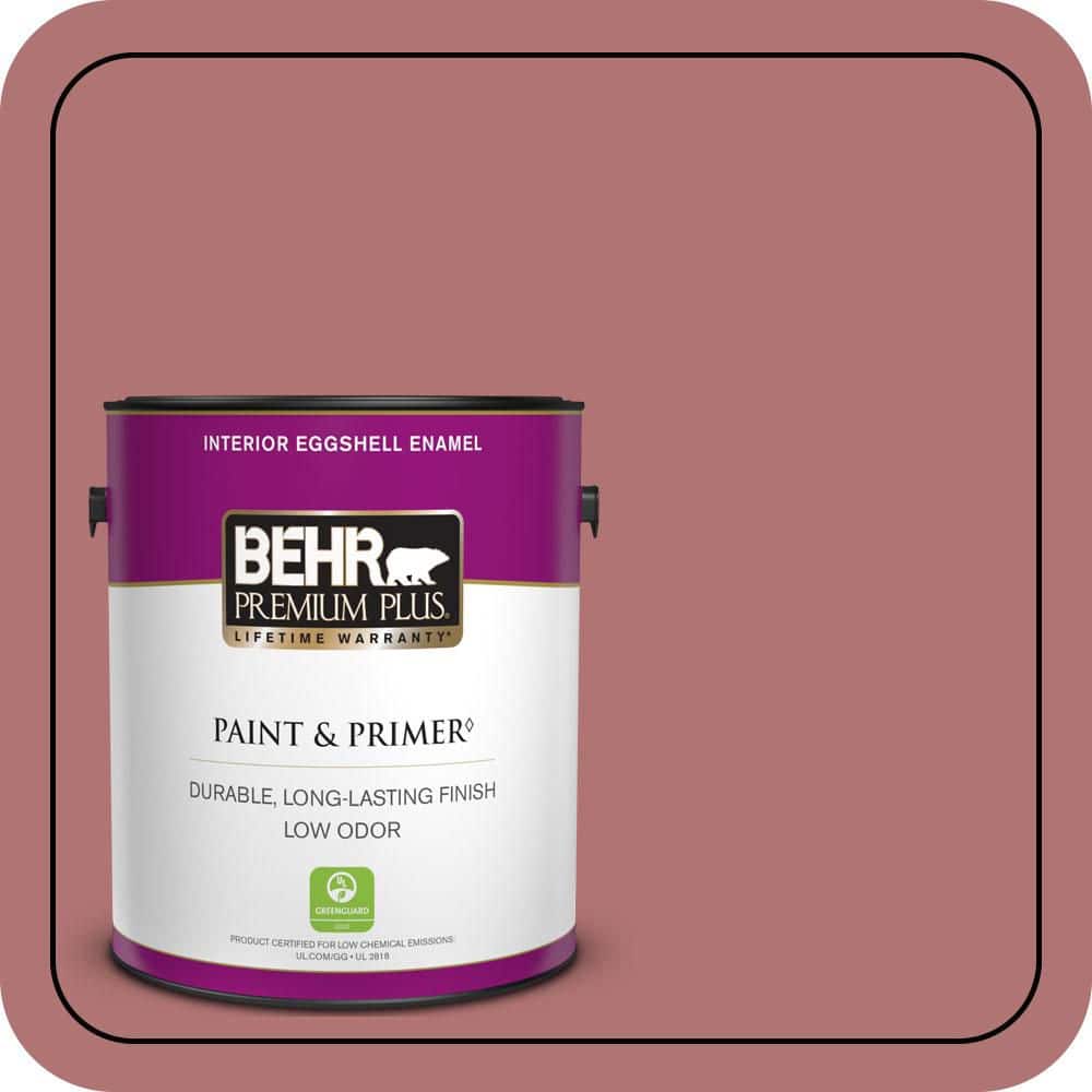 BEHR PREMIUM PLUS 1 gal. #S140-5 Red Gerbera Eggshell Enamel Low Odor Interior Paint & Primer