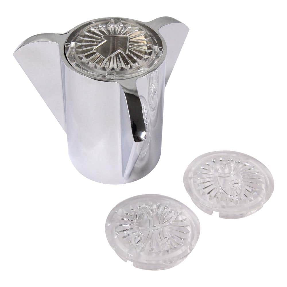 Everbilt Shower Faucet Handle Replacement in Chrome Finish for Sayco with Hot, Cold, and Diverter Index Buttons (1)