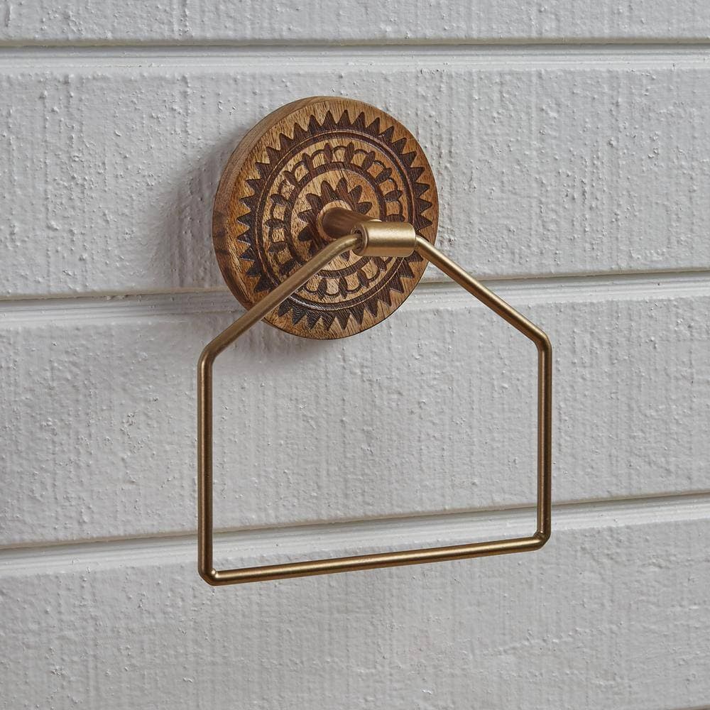 Split P Zuri Wall Mount Gold Finish Towel Ring (2)