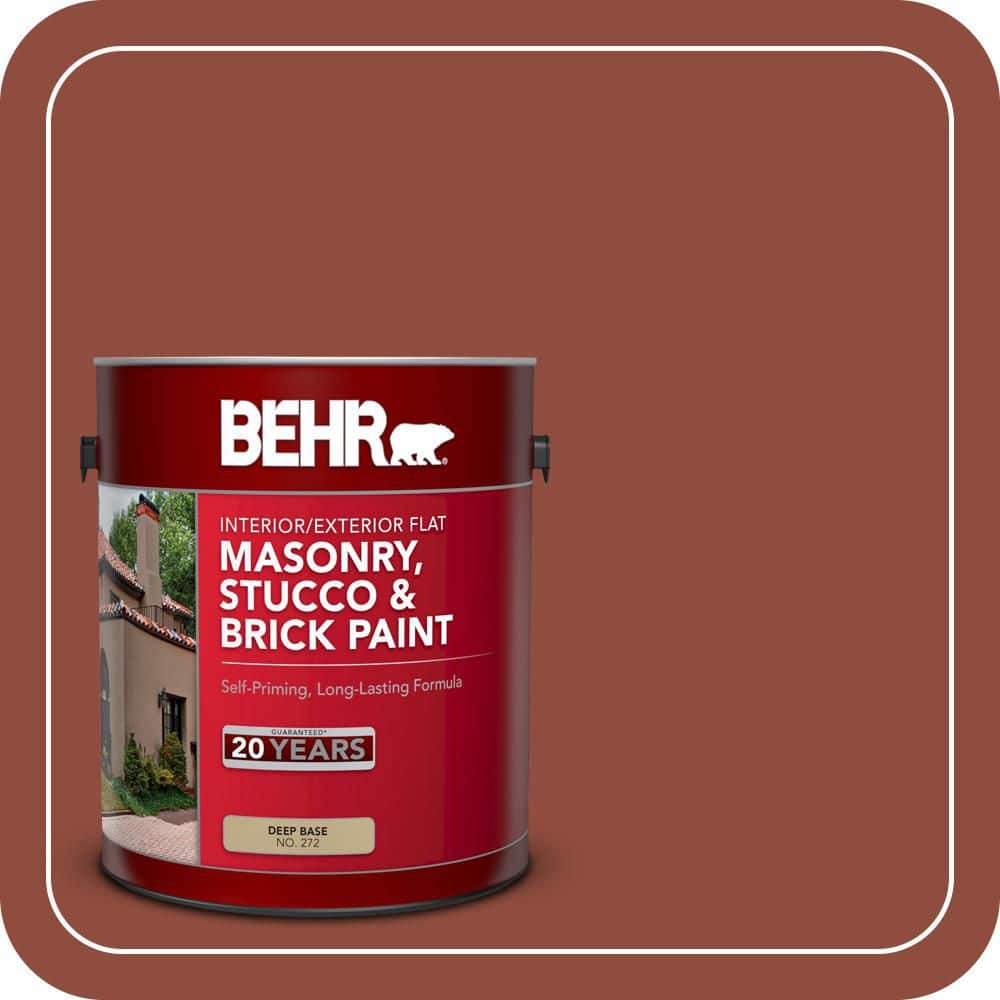 BEHR 1 gal. #SC-330 Redwood Flat Interior/Exterior Masonry, Stucco and Brick Paint (1)