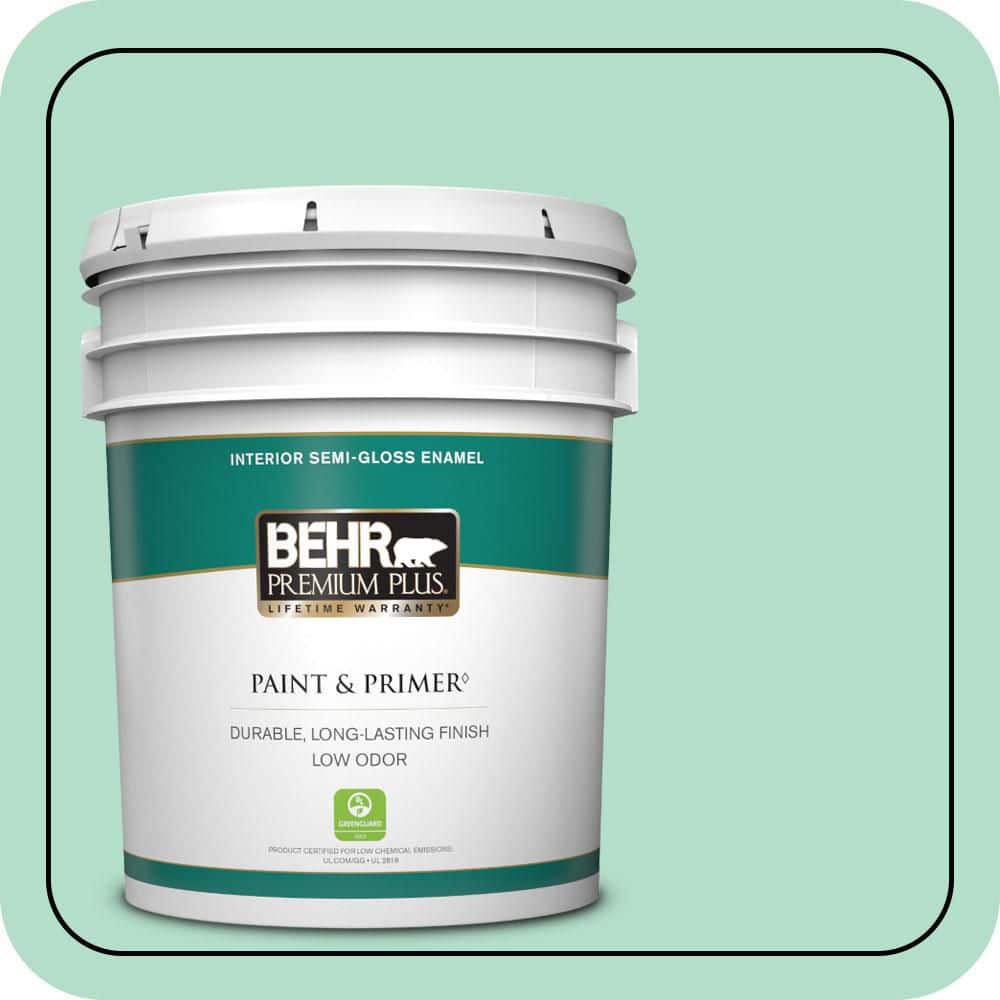 BEHR PREMIUM PLUS 5 gal. #MQ4-18 Free Spirit Semi-Gloss Enamel Low Odor Interior Paint & Primer