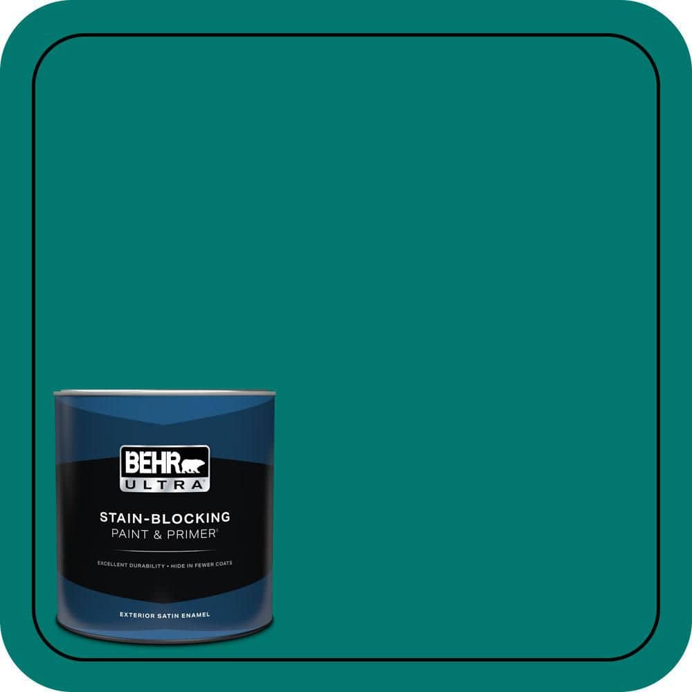 BEHR ULTRA 1 qt. #490B-7 Mermaid Harbor Satin Enamel Exterior Paint & Primer