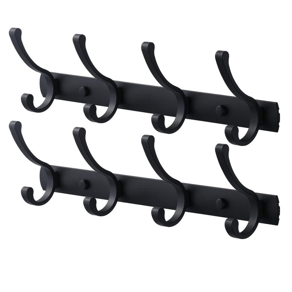 ARCORA 2 Pack Wall Mounted Bathroom J-Hook Robe/Towel Hook in Matte Black (1)
