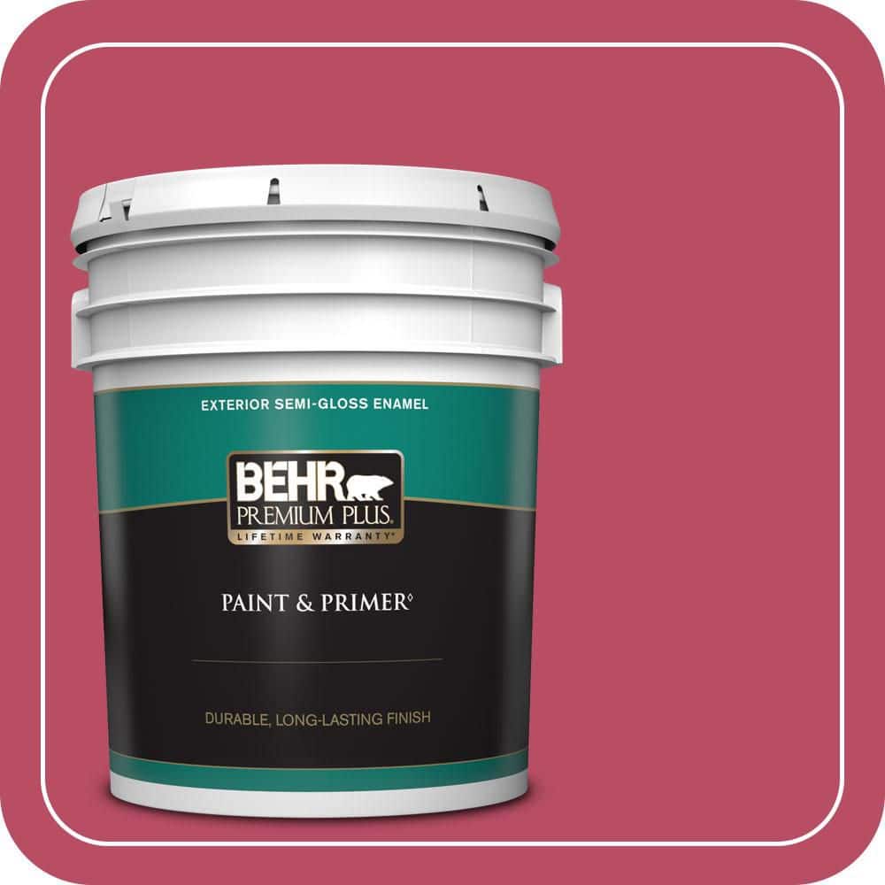 BEHR PREMIUM PLUS 5 gal. #P130-7 Glamorous Semi-Gloss Enamel Exterior Paint & Primer