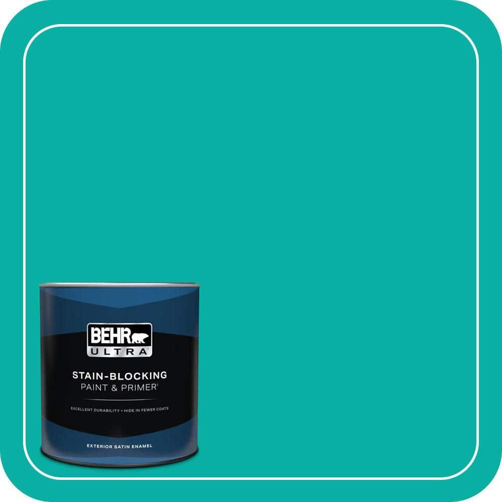 BEHR ULTRA 1 qt. #490B-5 Cozumel Satin Enamel Exterior Paint & Primer