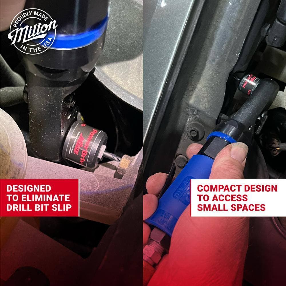 Milton Industries, Inc. PowerDrive 1/4 in. Drive Ratchet Drill Socket Adapter with 1/8 in. Threaded Stub Drill Bit (2)