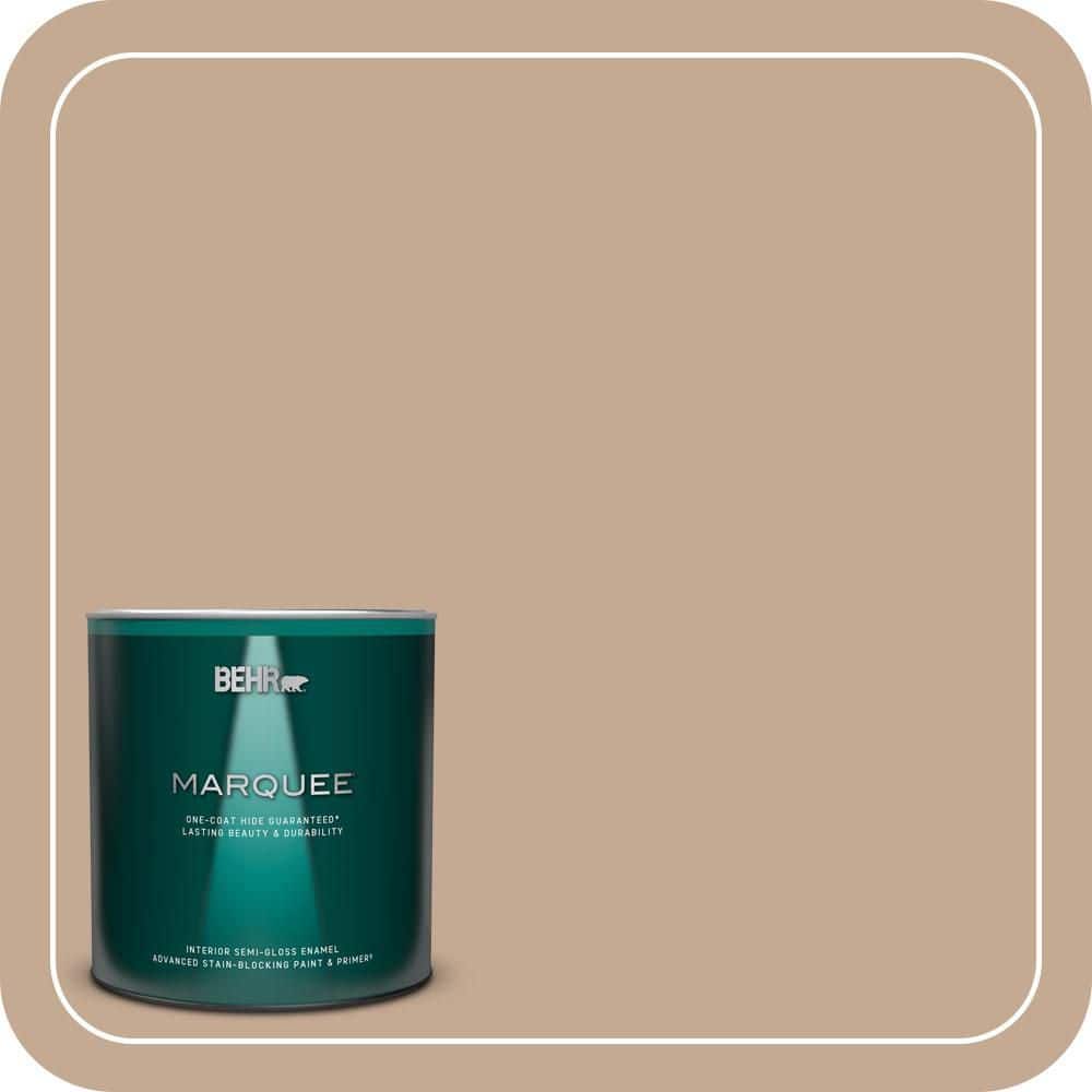 BEHR MARQUEE 1 qt. #MQ2-40 French Pastry One-Coat Hide Semi-Gloss Enamel Interior Paint & Primer