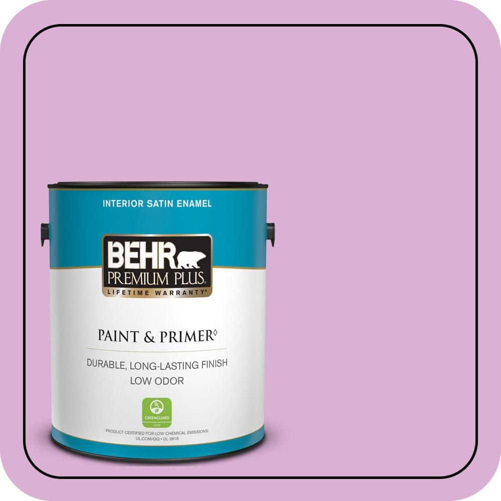 BEHR PREMIUM PLUS 1 gal. #P110-3 BFF Satin Enamel Low Odor Interior Paint & Primer