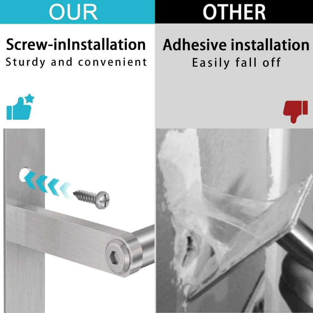Numhew Wall Mount Bath Towel Rack, Towel Shelf with Double Towel Bar, 3 Tier Stainless Steel Towel Storage (4)
