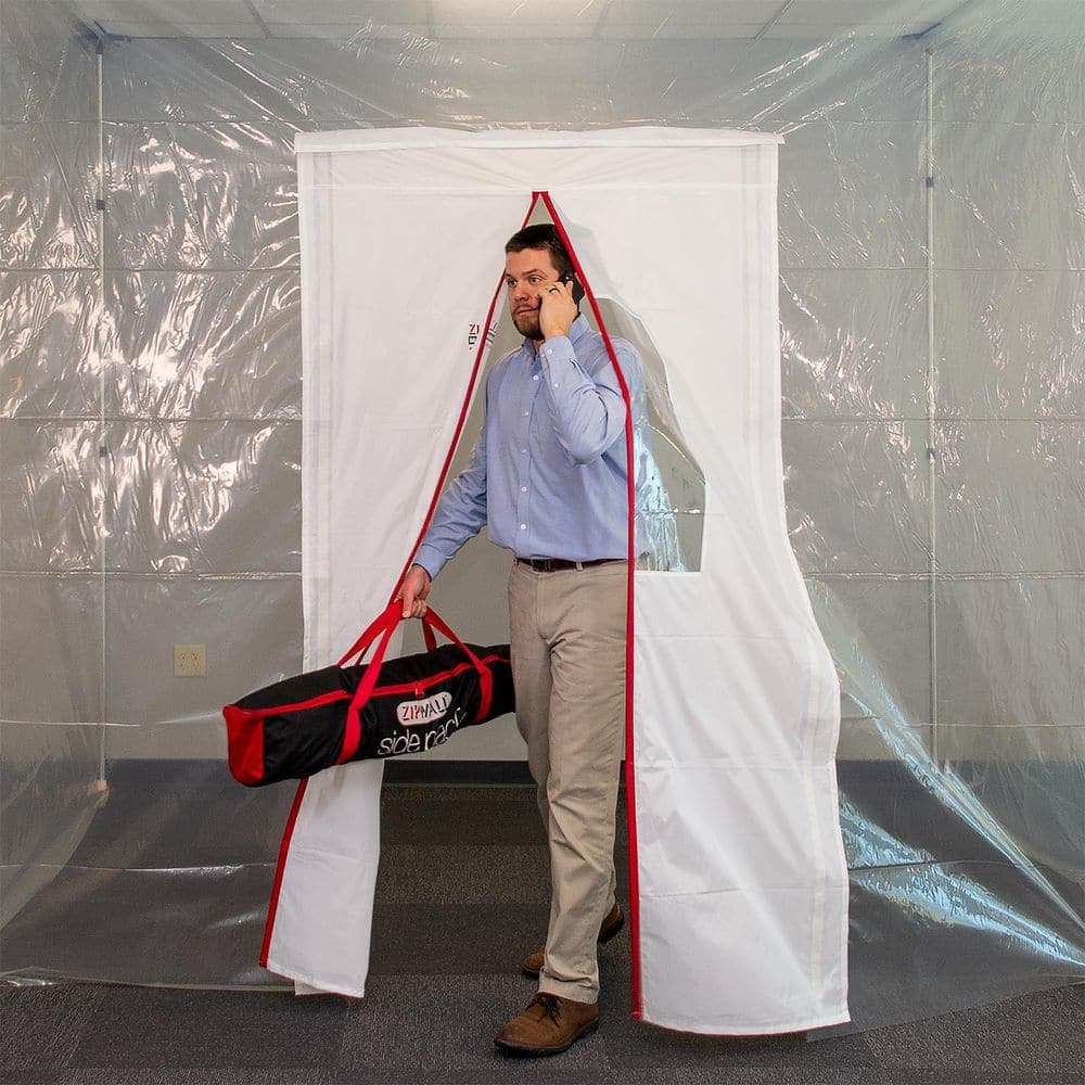 ZipWall 48 in. x 87 in. Reusable Adhesive Zippers Magnetic Dust Barrier Door with Double-Sided Tape and Sheeting Cutter (2)