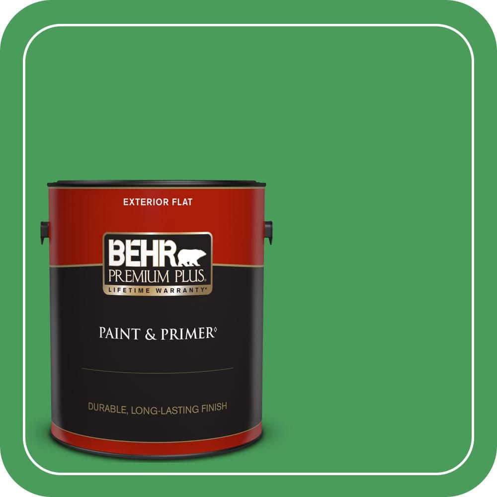 BEHR PREMIUM PLUS 1 gal. #P400-6 Clover Patch Flat Exterior Paint & Primer