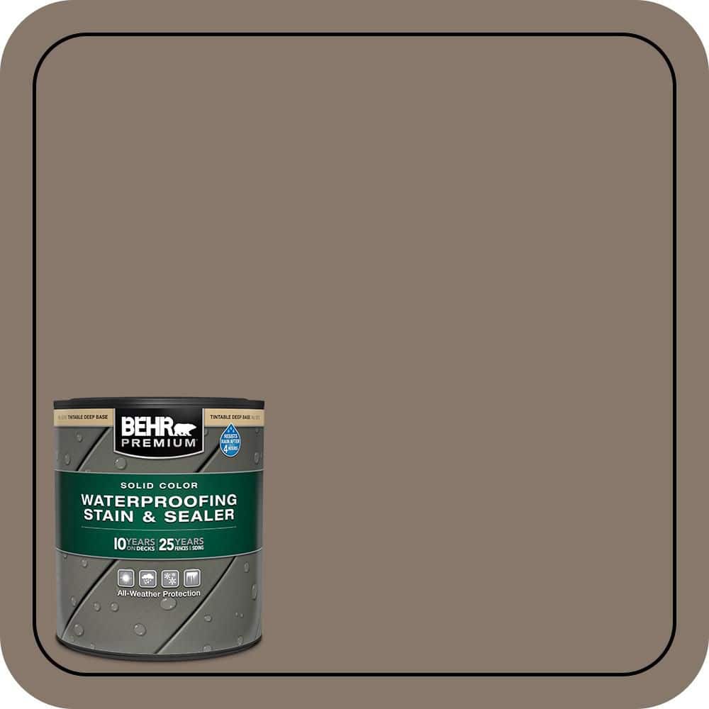 BEHR PREMIUM 1 qt. #MQ2-38 Grizzly Solid Color Waterproofing Exterior Wood Stain and Sealer (1)