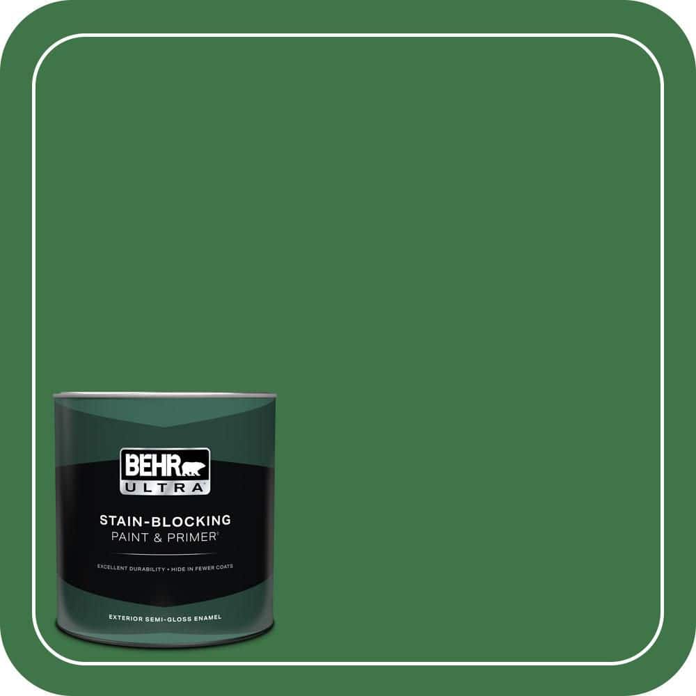 BEHR ULTRA 1 qt. #P410-7 Grasslands Semi-Gloss Enamel Exterior Paint & Primer