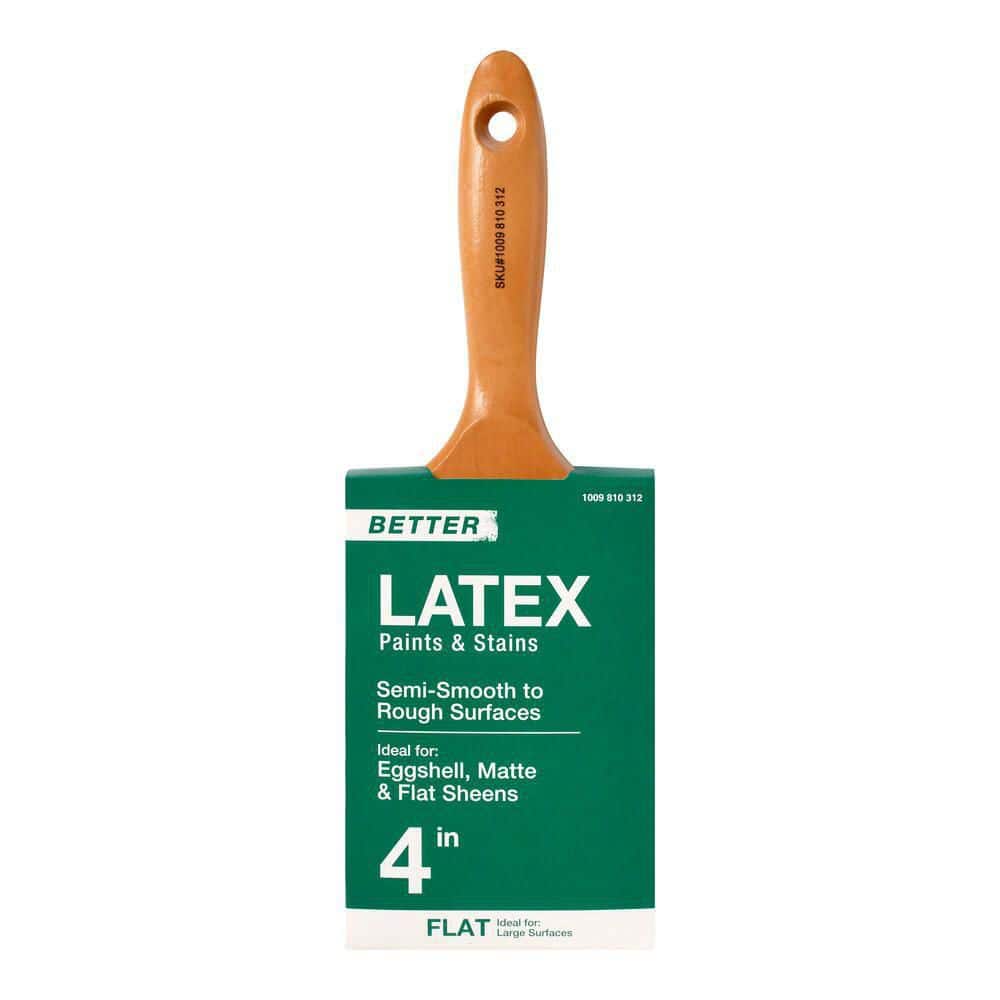 PRIVATE BRAND UNBRANDED Better 4 in. Polyester Flat Cut General Purpose Paint Brush