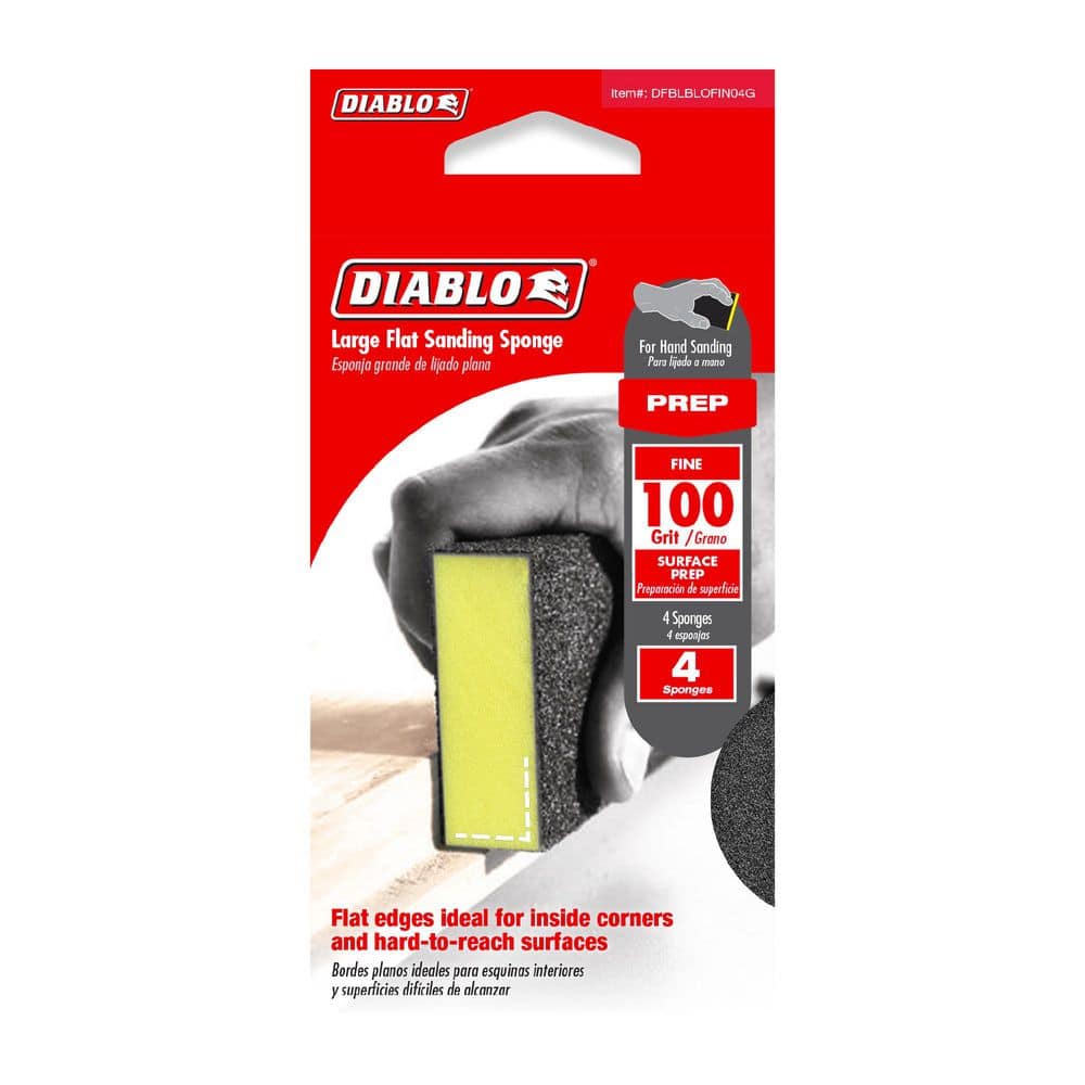 DIABLO 5 in. x 3 in. x 1 in. 100-Grit Large Flat Sanding Sponges (3)