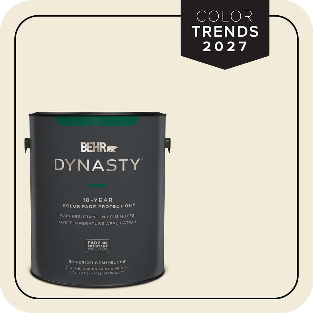 BEHR DYNASTY 1 gal. #PPU7-13 Coastal Beige Semi-Gloss Exterior Stain-Blocking Paint & Primer