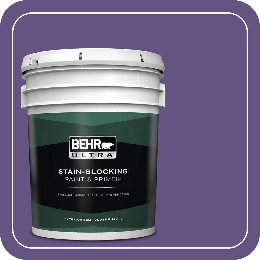 BEHR ULTRA 5 gal. #MQ4-28 Purple Sky Semi-Gloss Enamel Exterior Paint & Primer