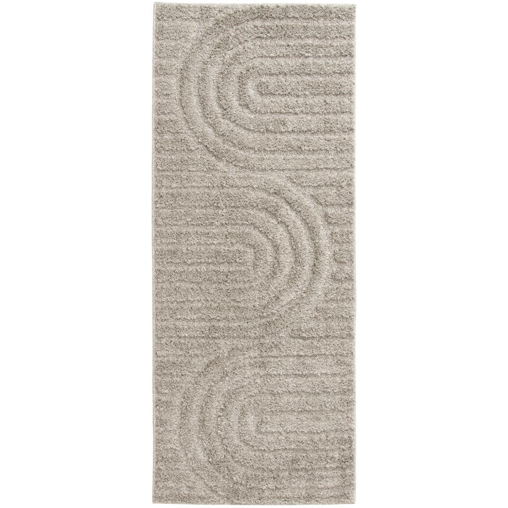 Home Decorators Collection Oathil Light Frost Gray 2 ft. x 5 ft. Geometric Runner Rug