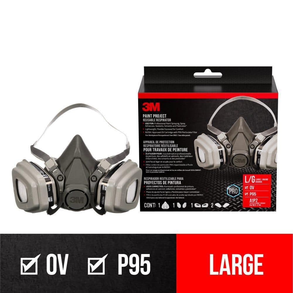 3M OV P95 Paint Project Reusable Respirator, Size
