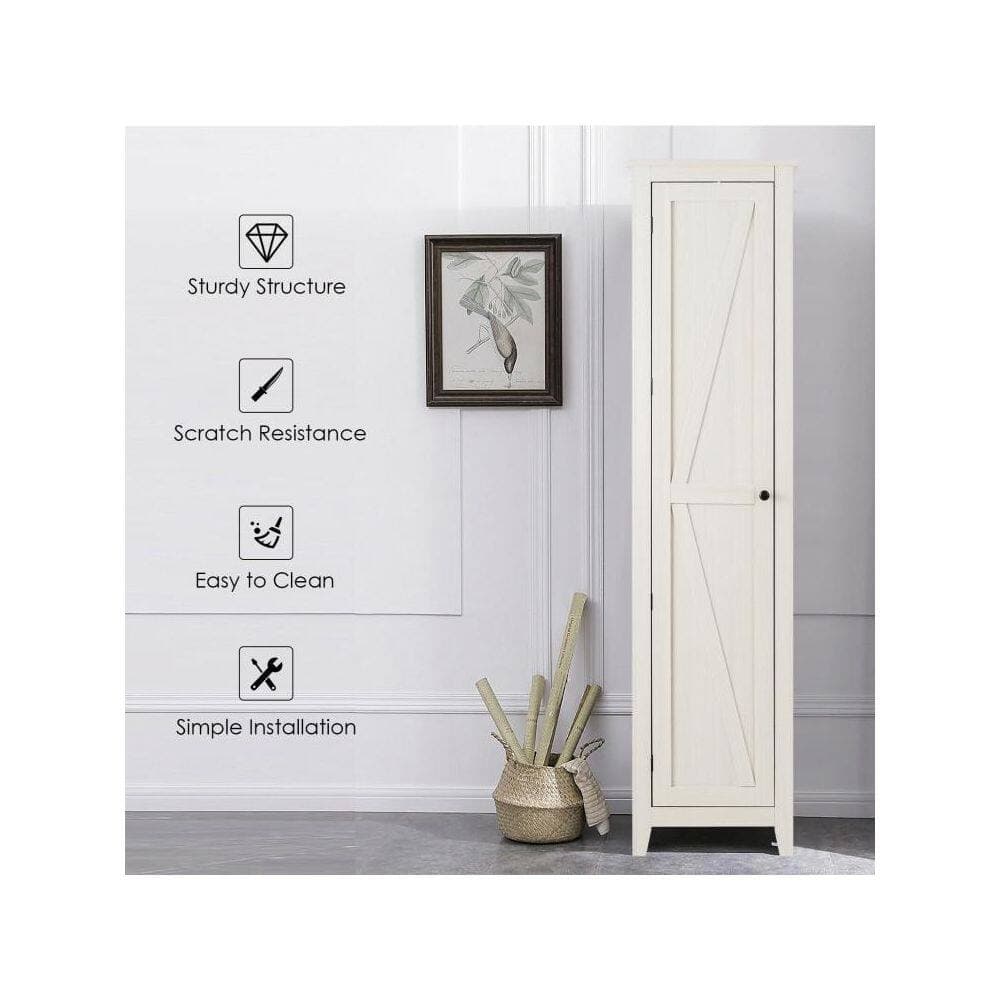 Boyel Living 17 in. W x 16 in. D x 72 in. H Freestanding White Linen Cabinet (3)