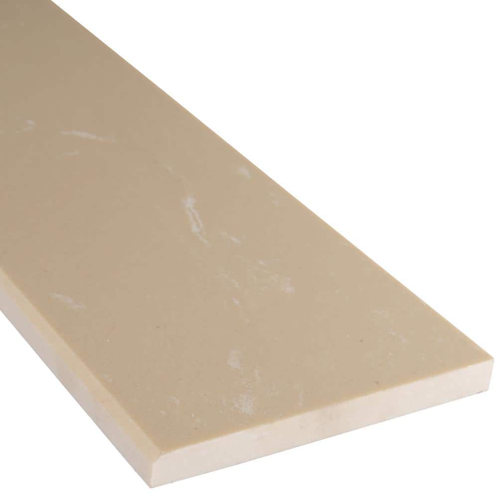 MSI White Single Beveled 6 in. x 37 in. Polished Engineered Marble Threshold Tile (3.08 lin. ft. /Each) (4)