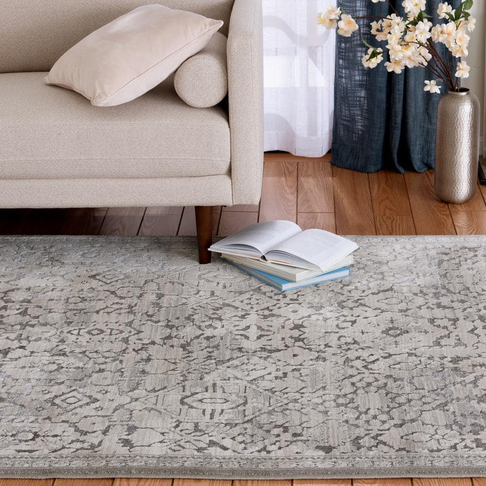 Home Decorators Collection Skyline Gray 5 ft. x 7 ft.Floral Area Rug (3)