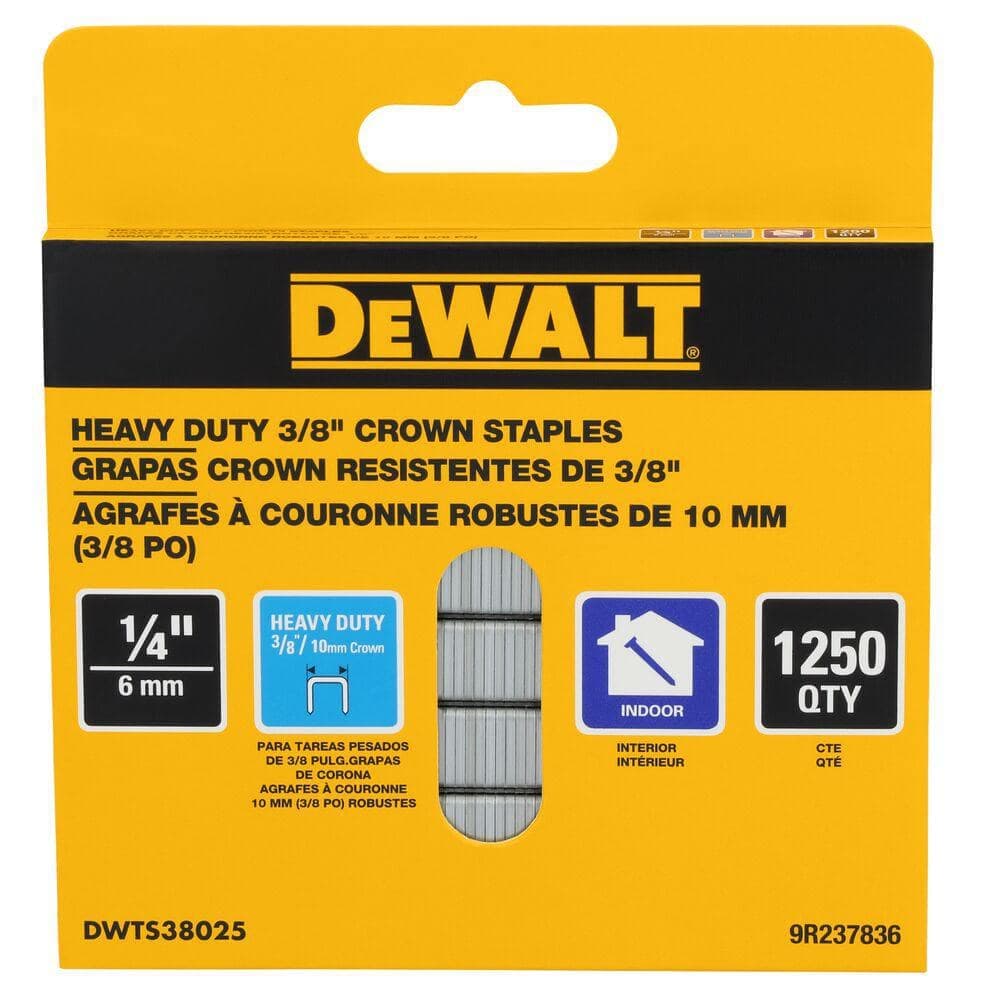 DEWALT 1/4 in. x 3/8 in. Crown Glue Collated Construction Staple (1250-Pack) (2)