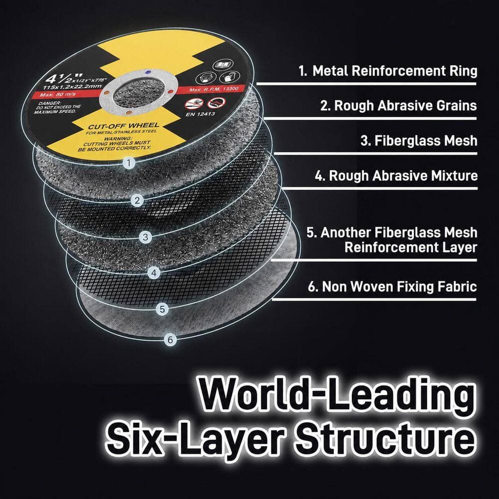 LAIFUCAM 3 in. 10 Pack Die Grinder Cutting Disc Kit with Mounting Mandrel 1/4 in. Stem 3/8 in. Arbor for Metal (2)