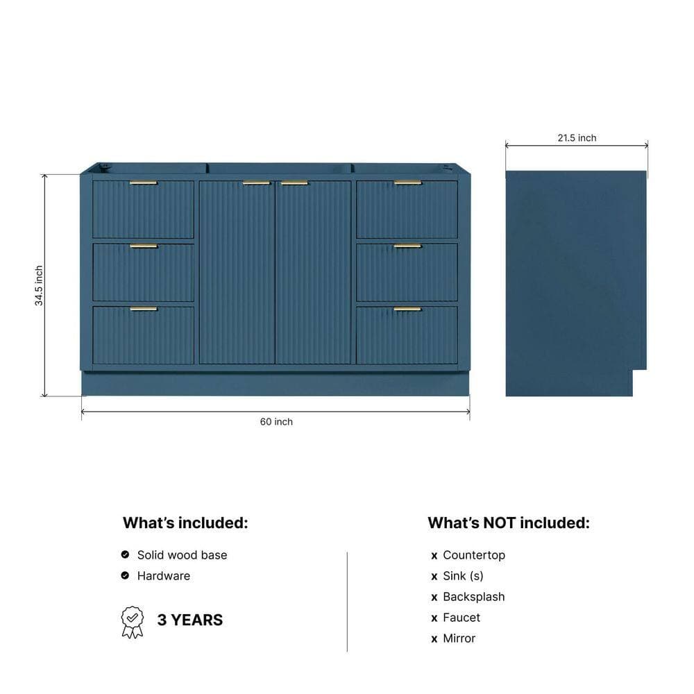 ARIEL Milan Single Sink Freestanding Bathroom Vanity Cabinet without Top (Assembled) (2)
