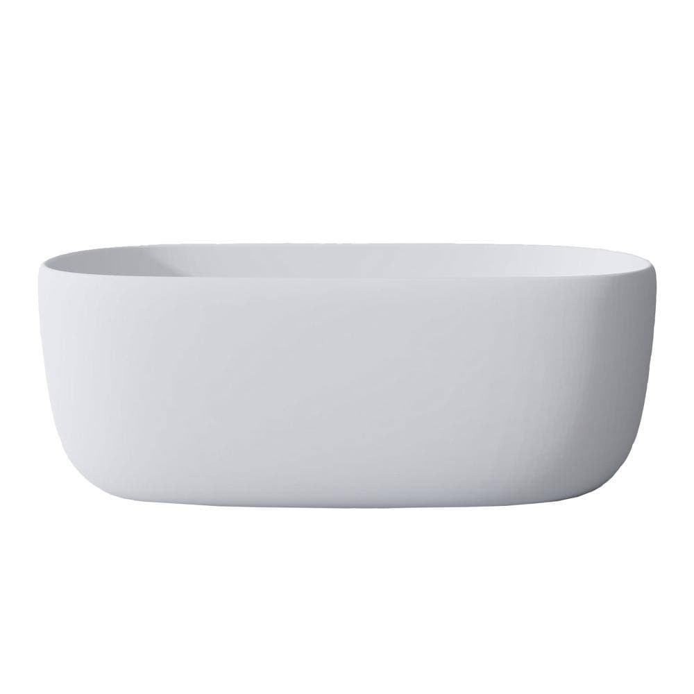 Cuschoice 51 Inch Solid Surface Freestanding Bathtub,Stone Resin Soaking Tub,Anti Slip,Pop-Up Drain,Overflow Included, Easy Clean (2)