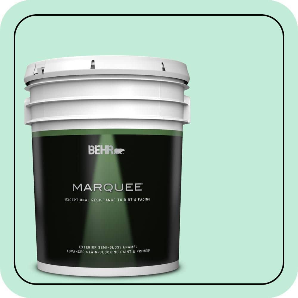 BEHR MARQUEE 5 gal. #470A-2 Seafoam Pearl Semi-Gloss Enamel Exterior Paint & Primer