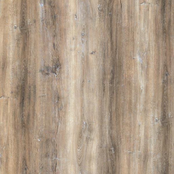 Home Decorators Collection Bonnyneck Oak 12 MIL x 7 in. W x 48 in. L Natural Brown Water Resistant Click Vinyl Plank Flooring 23.33 sq. ft./Case