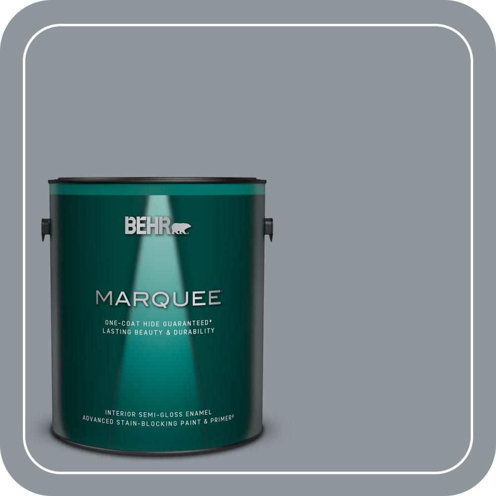 BEHR MARQUEE 1 gal. #MQ5-21 Radiant Silver One-Coat Hide Semi-Gloss Enamel Interior Paint & Primer
