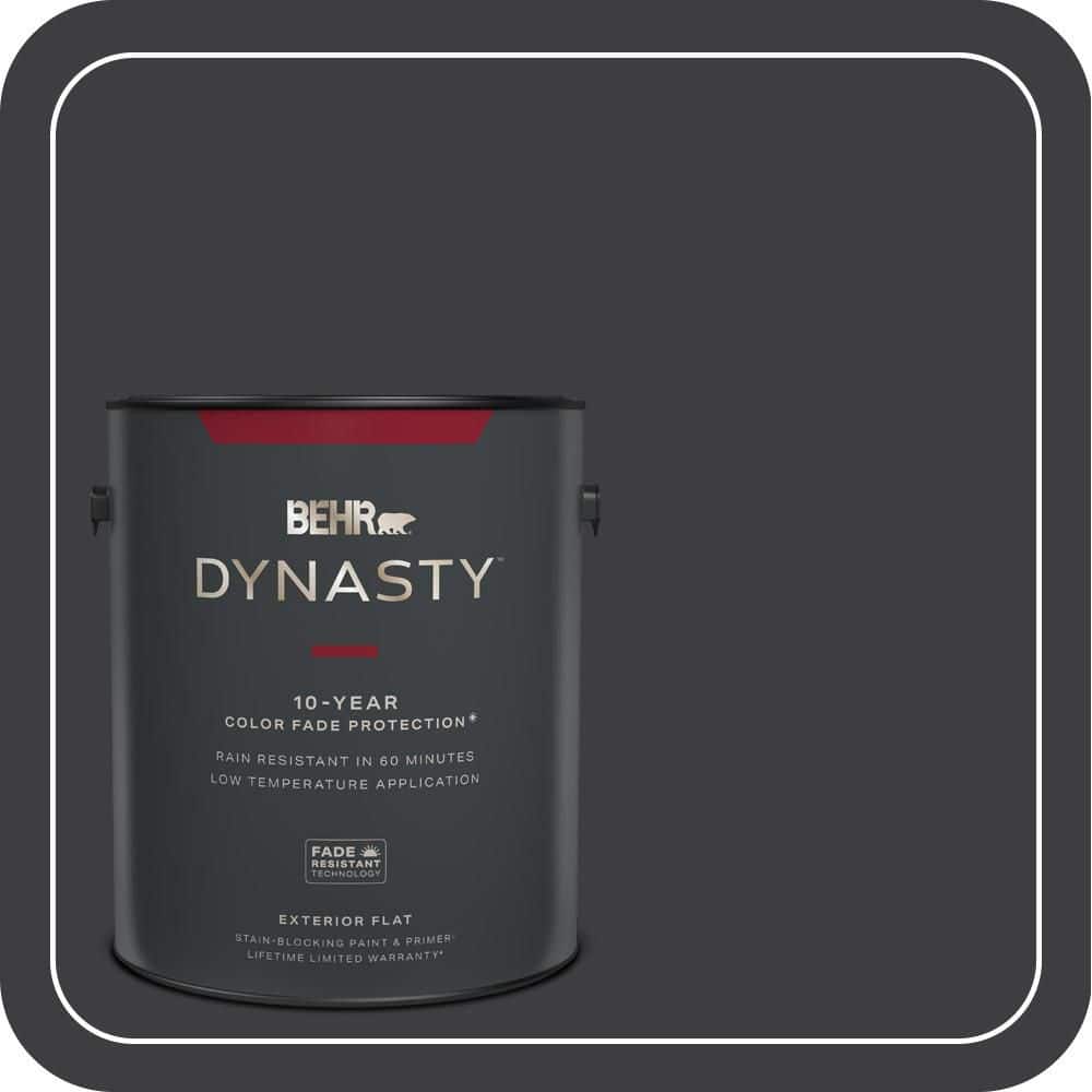 BEHR DYNASTY 1 gal. #PPH-34 Black Smoke Flat Exterior Stain-Blocking Paint & Primer